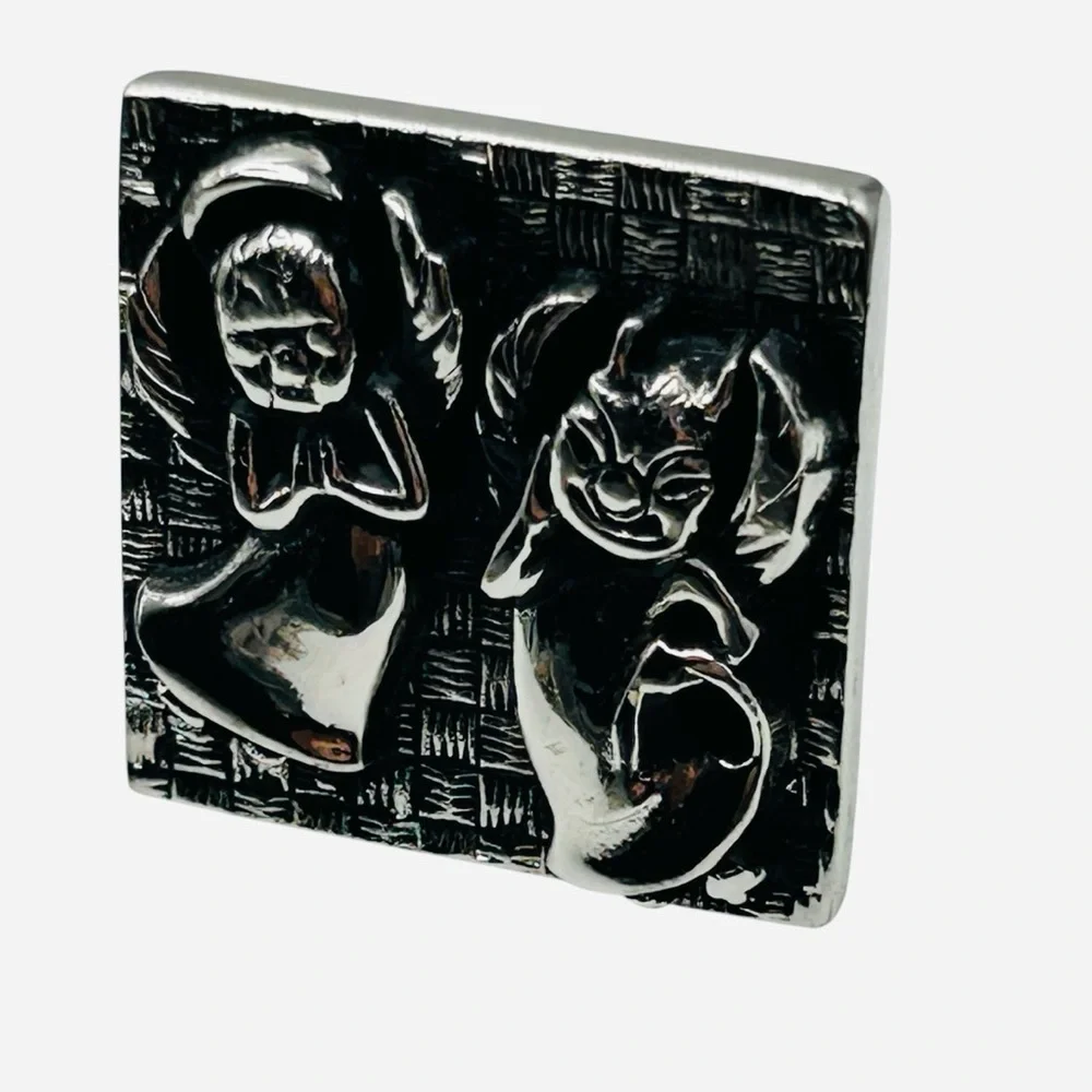 Vintage Angel Devil Large Cuff Links